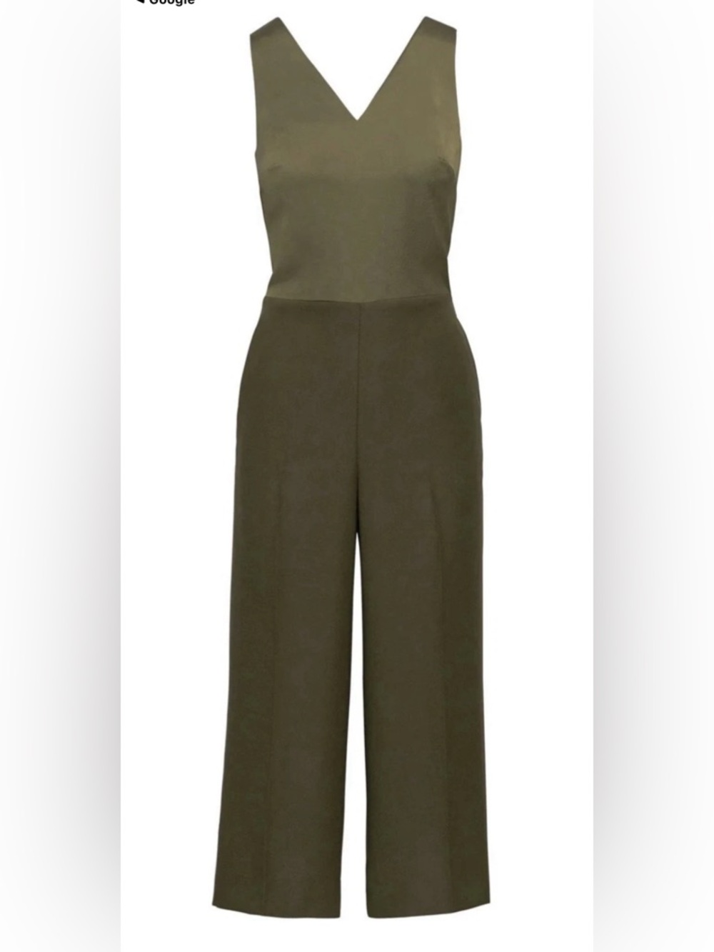 Banana Republic Olive Green Sleeveless V-Neck Jumpsuit